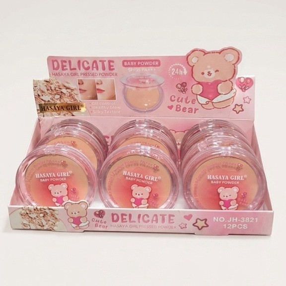 Bedak Hasaya Girl Baby Powder Pressed - Delicate Cute Bear