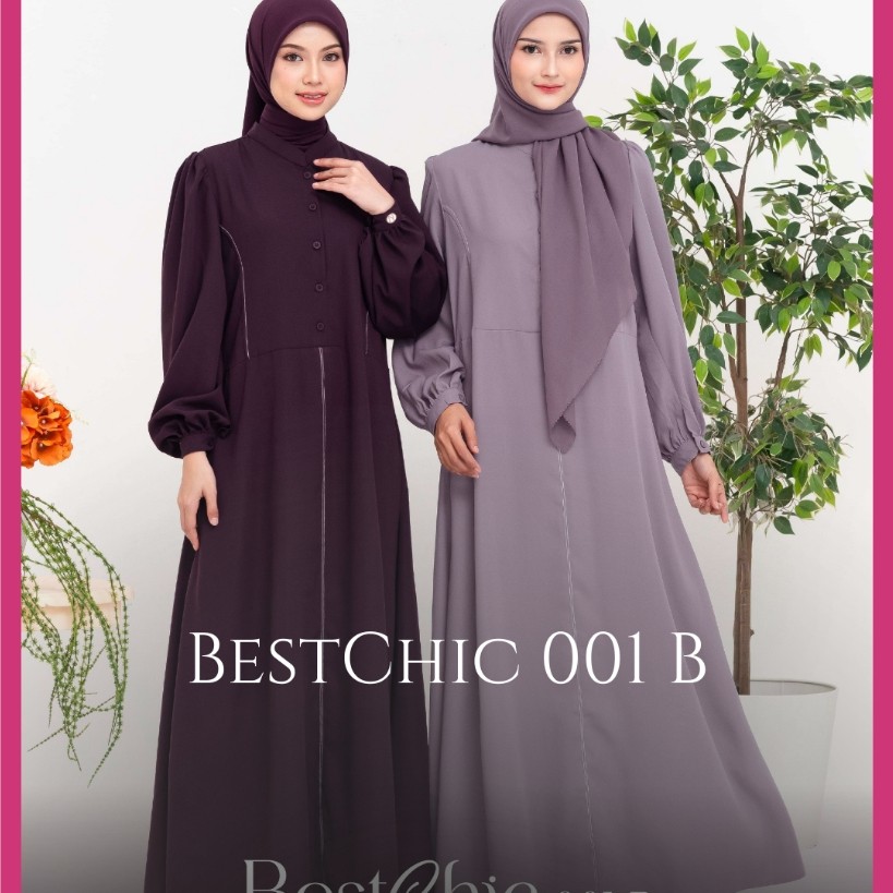 Nibras 2026 Gamis Dewasa Bestchic 001B Warna Burgundy Lilac