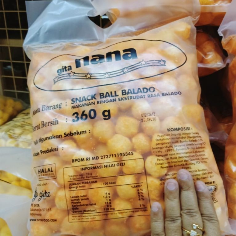 nana Snack ball rasa balado 360g