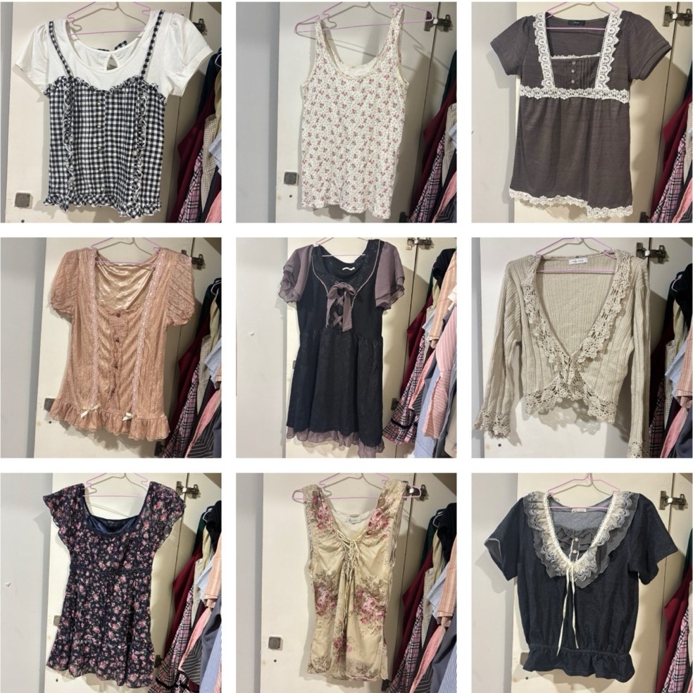 ( READY ) all about axes femme liz lisa cds basic coquette milkmaid floral pink black white gothic b