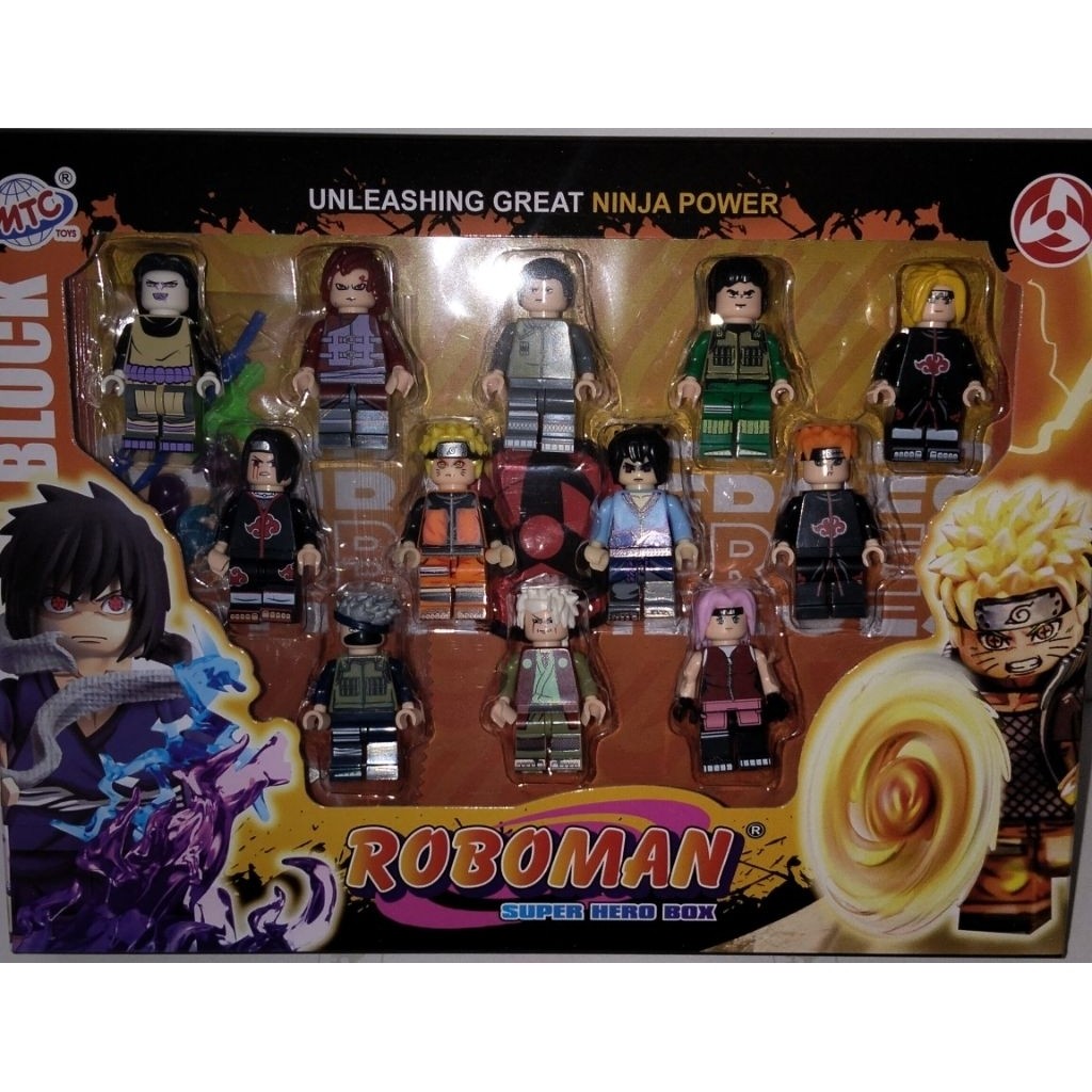 lego naruto box 12 pcs/miniatur action figure naruto/lego roboman