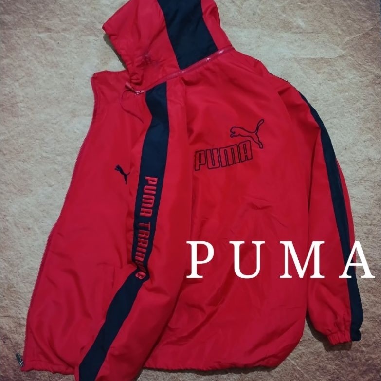 Jaket keren PUMA BIG LOGO puffer bekas pakai
