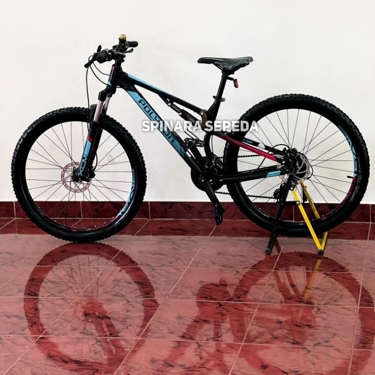 Sepeda MTB Polygon Rayz 3 ukuran 27,5 inch" rem Hidrolik frame full suspension bekas kondisi terawat