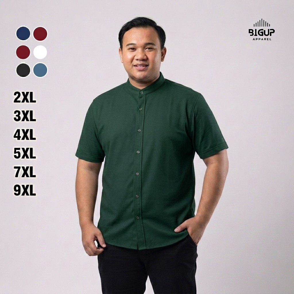 BigUP Kemeja Pique Jumbo tangan pendek