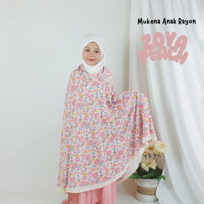 Mukena Anak Official - Mukena Anak 2-10 tahun Rayon Renda Motif Cantik - Mukena Harian Nyaman - Zoya