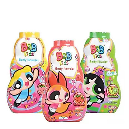 B&B Kids Baby Powder 60g & 150g - Bedak Anak Karakter My Little Pony Barbie Powerpuff Girls BnB Beda