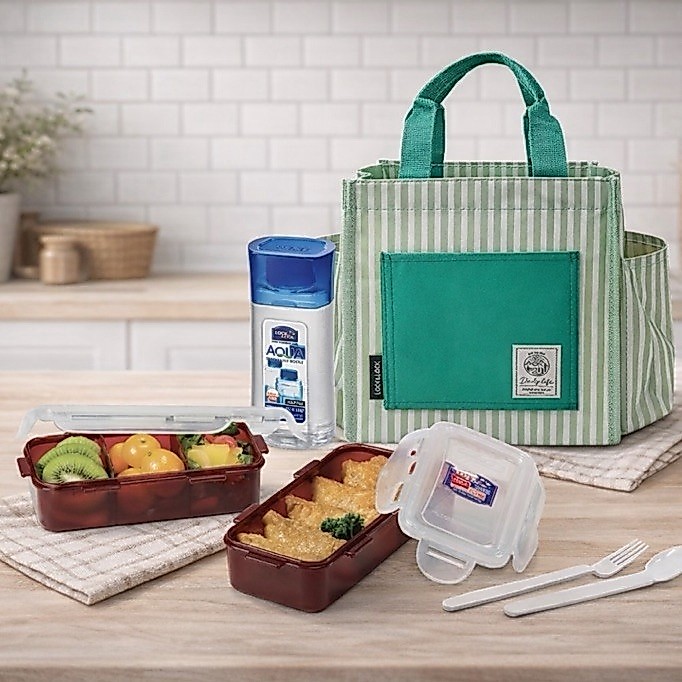 Lock & Lock Lunch Bag Set /New Lock&Lock Lunch Box Lock n Lock