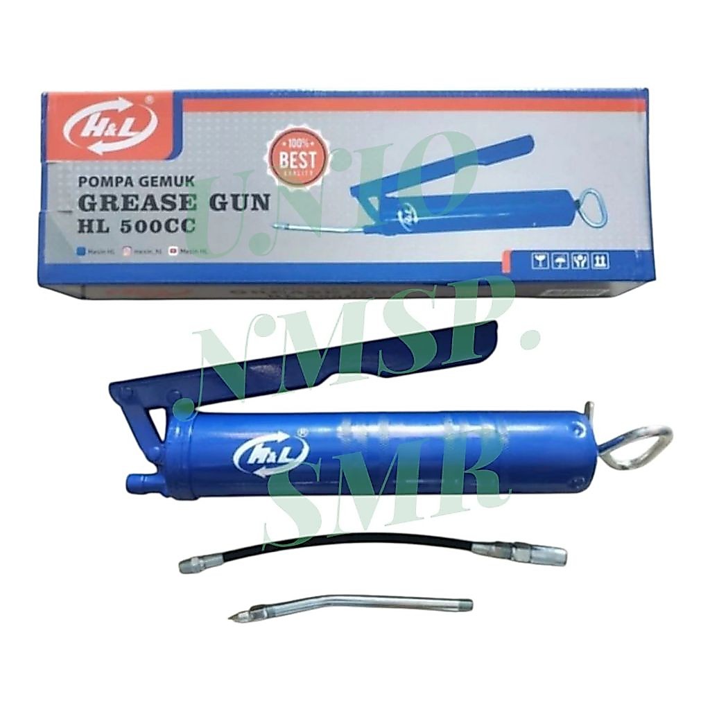 H&L Pompa Gemuk Manual HL 500cc Alat Suntikan Grease Gun Hand Handpress Pengisi Pelumas Komplit Sela