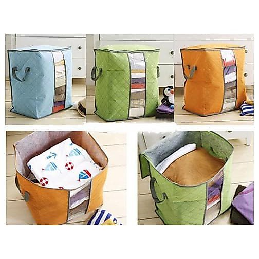 bamboo Storage Bag kotak kain penyimpanan Pakaian Tempat baju Box Storage Bag