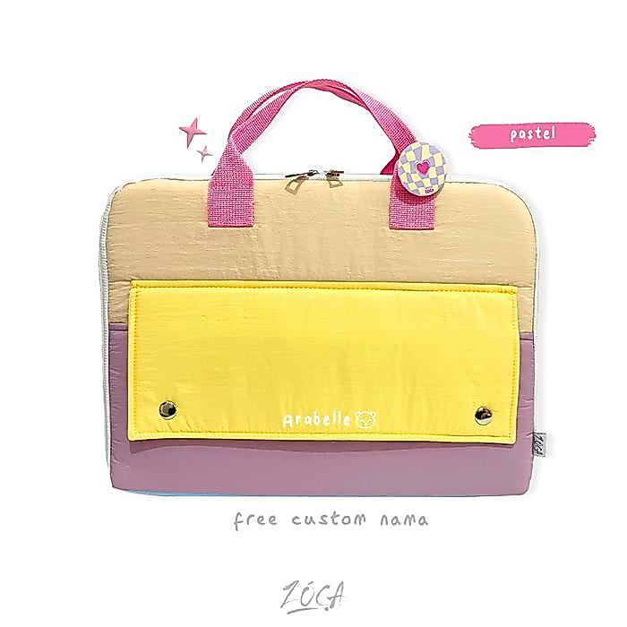 ZOCA TAS LAPTOP NARA 14" / TAS LAPTOP JINJING (BISA CUSTOM NAMA) - Pastel