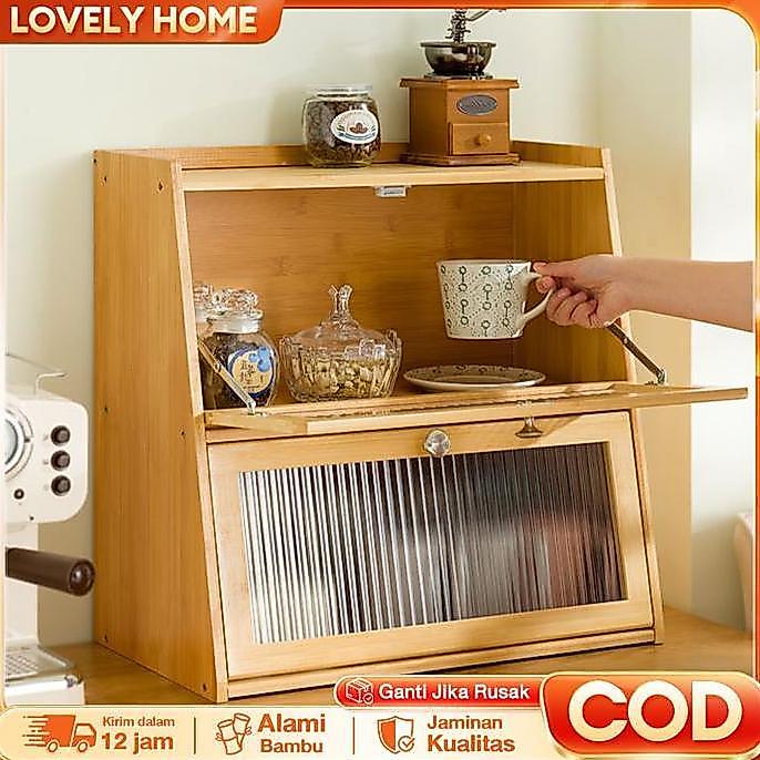 LOVE Rak Bumbu Dapur Rak Kopi Rak Meja Rak Cangkir Lemari Serbaguna Rak Dapur Serbagu Kabinet Kecil 
