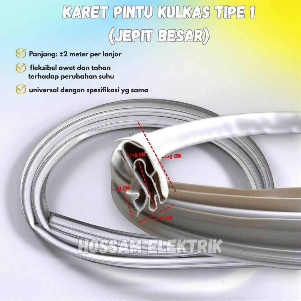 Karet Pintu Kulkas Jepit Besar 2M Berkualitas