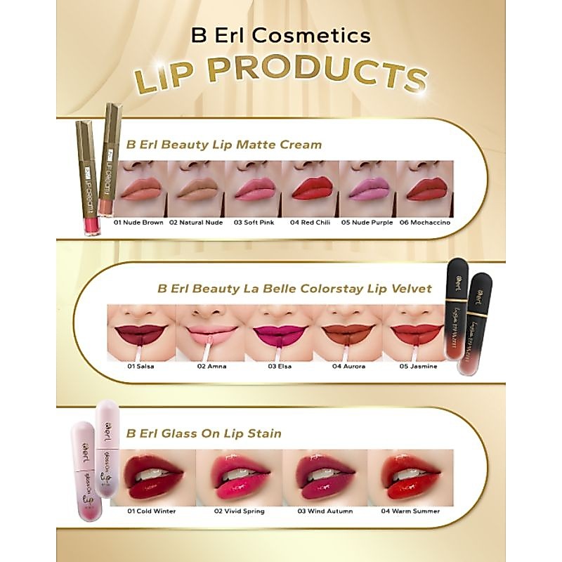 B ERL LIP VELVET LIP MATTE CREAM LIP STAIN LIP BALM LIP TREATMENT BERL COSMETICS LIPSTIK WUDHU FRIEN