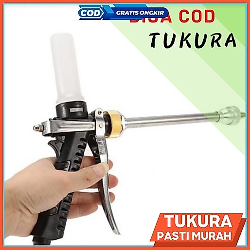 Water Jet Gun Sprayer Besi Metal dengan Tempat Sabun untuk Pompa DC