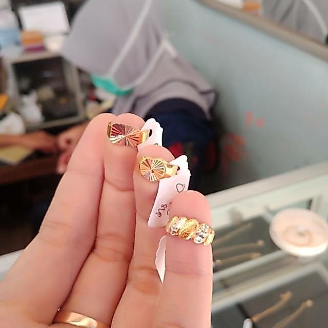 Cincin Bayi Permata Satu Emas Asli Kadar 375 /Cincin Anak /Kado Anak