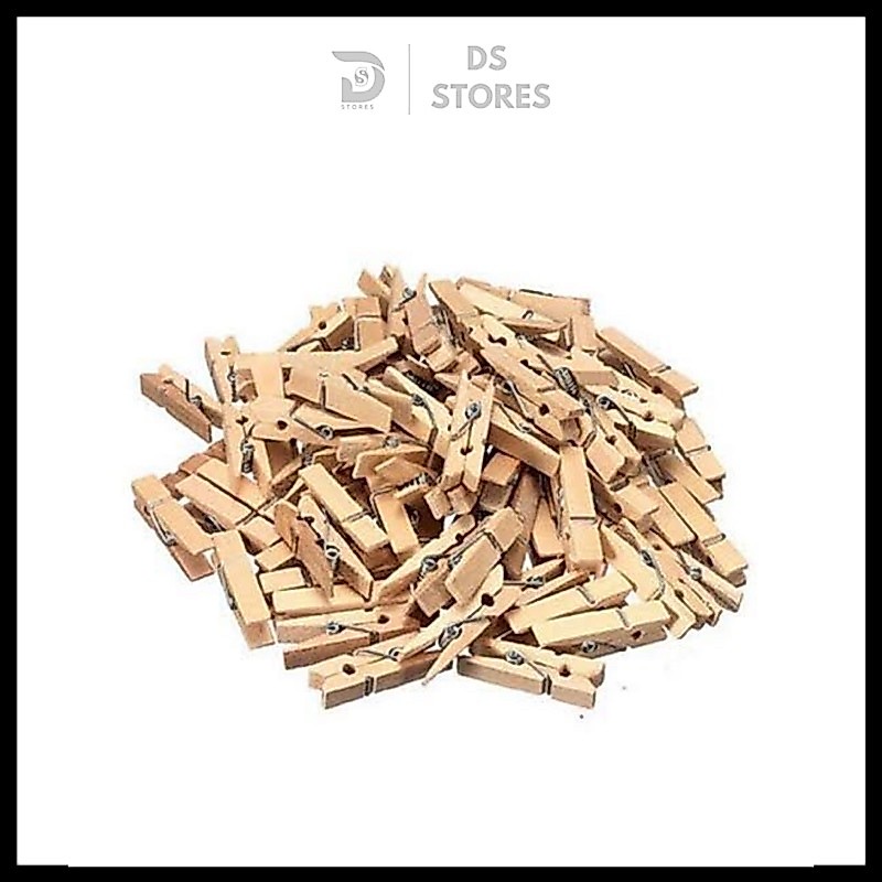 Penjepit Kayu Natural Unik Ukuran 35 Mm / Wooden Clip 35 Mm Natural Dekorasi Hiasan Rumah Kamar Kant