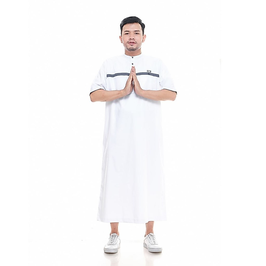 Baju Gamis Jubah Muslim Laki Laki Pria Dewasa Kasual Bahan Katun Premium Elzatta Terbaru Lengan Pend