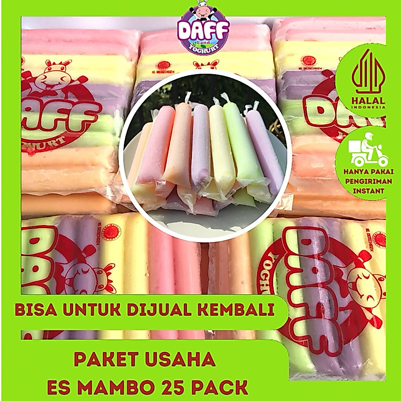 PAKET RESELLER DAFF YOGHURT ES STICK YOGURT HALAL ES MAMBO 25 PACKS (PAKET USAHA MURAH)