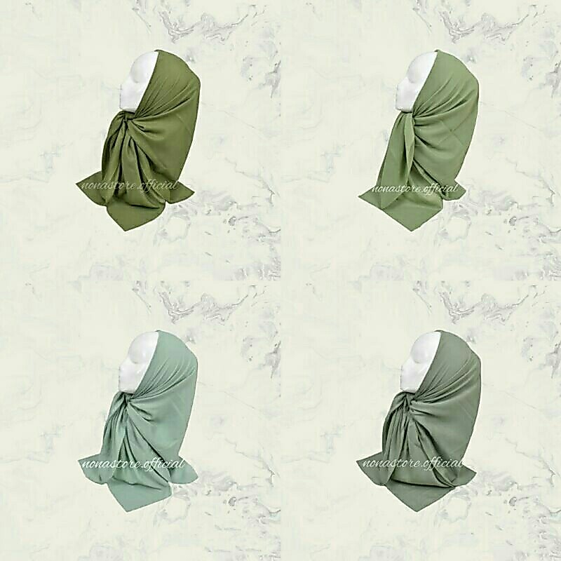 NONA HIJAB VOAL PARIS PREMIUM POLOS SEGIEMPAT WARNA HIJAU SAGE ATAU SAGE GREEN SAGE TUA SAGE GREEN T