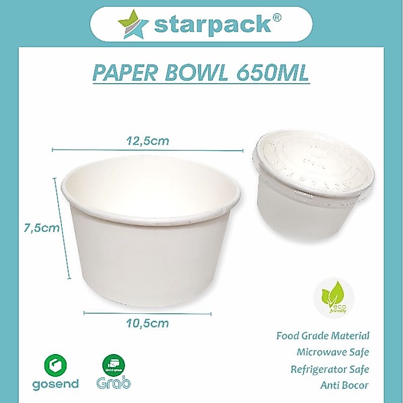 rice bowl kertas - paper bowl 650 ml - paper cup 22 oz - mangkok nasi kertas - mangkuk catering - pa