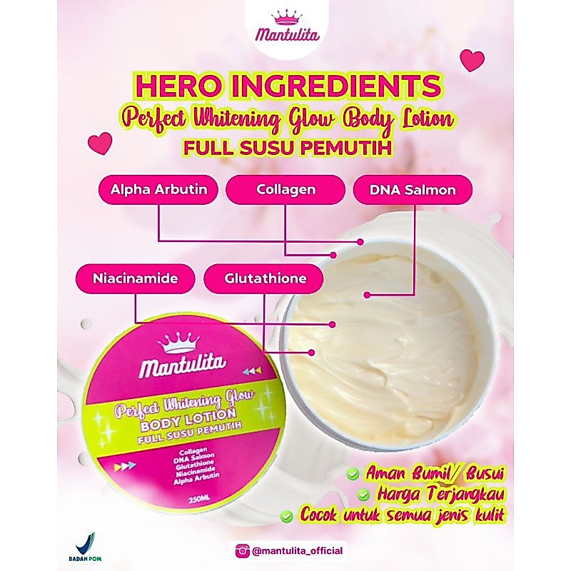 lotion HB mantulita susu pemutih mantulita 250ml original handbody