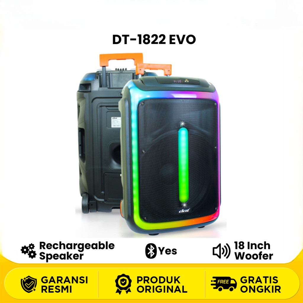 Speaker Portable DAT DT 1822 EVO Speaker Trolley Bluetooth 18 Inch