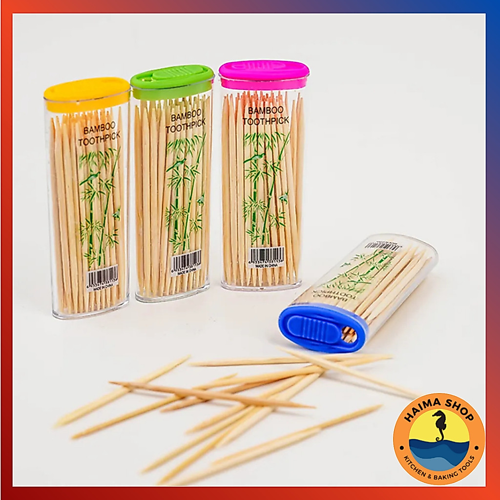 Tusuk Gigi Bambu Portable Mini Ukuran Saku / Tusuk Gigi Wadah Mini Termurah