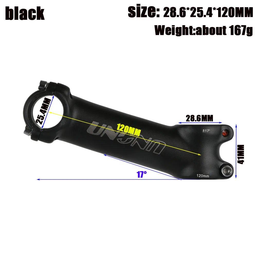 UNO Bike Stem Ultralight 17 Degree 28.6 25.4MM 70-120MM MTB Road Stem Bike for Fork Mountain MTB Bic