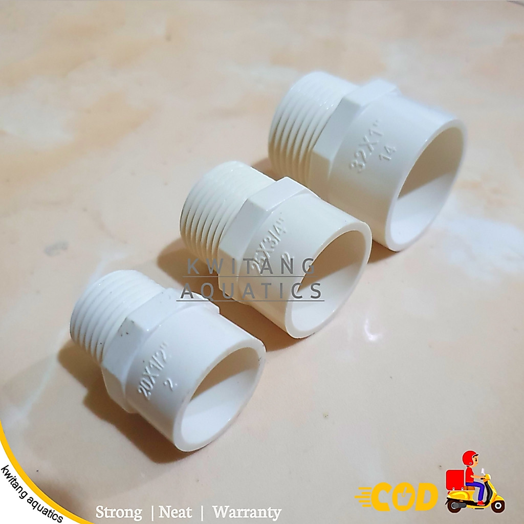 Sok Drat Luar Pvc / SDL Soket drat luar  1 inch 32mm,25mm Aquarium | Sok drat luar pvc Putih