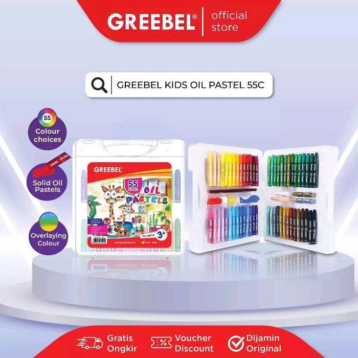 GREEBEL Crayon 55 warna / Oil Pastel Greebel 55 Warna
