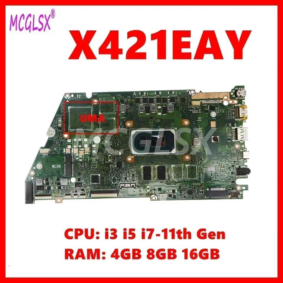 X421EAY  i3 i5 i7-11th Gen CPU 4GB/8GB-RAM Mainboard For ASUS X421EQY X421EPY X421EQYB I421EQY X421E