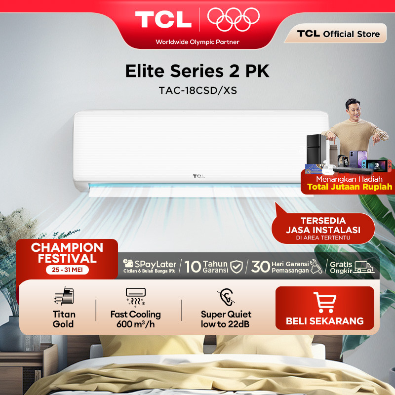 TCL AC TAC 18 CSD/XSS 2 PK AC [INDOOR + OUTDOOR ONLY] - Free Pemasangan Jabodetabek - Titan Gold - L