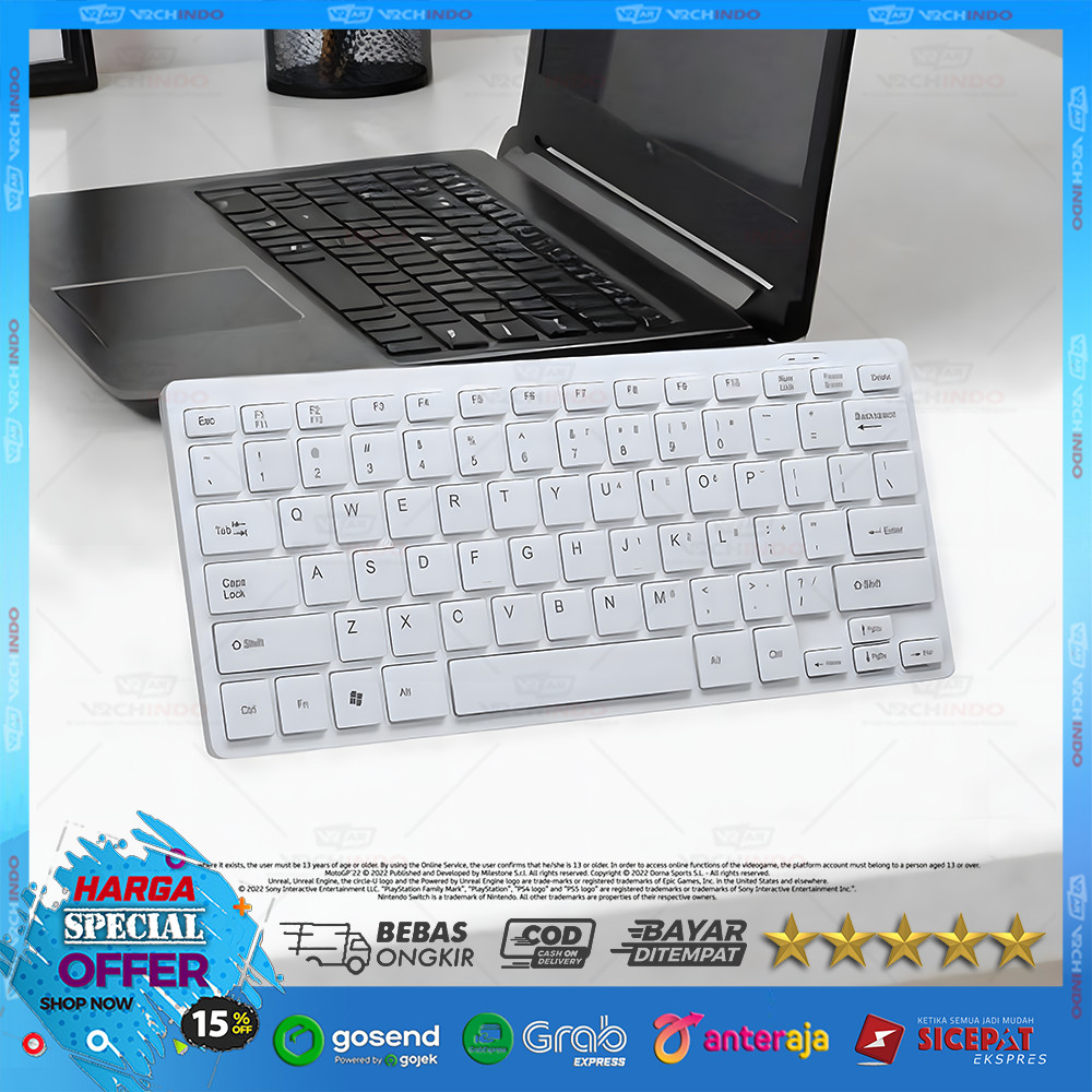 Keyboard Mini K1000 USB Wired 78Key Putih Keyboard Kabel untuk Komputer Laptop 
