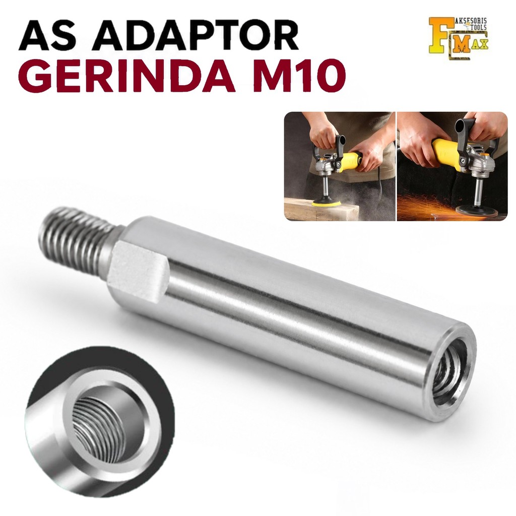 As Adaptor Sambungan Gerinda M10 Panjang Batang Extension Shaft Jadi Gerinda Sudut