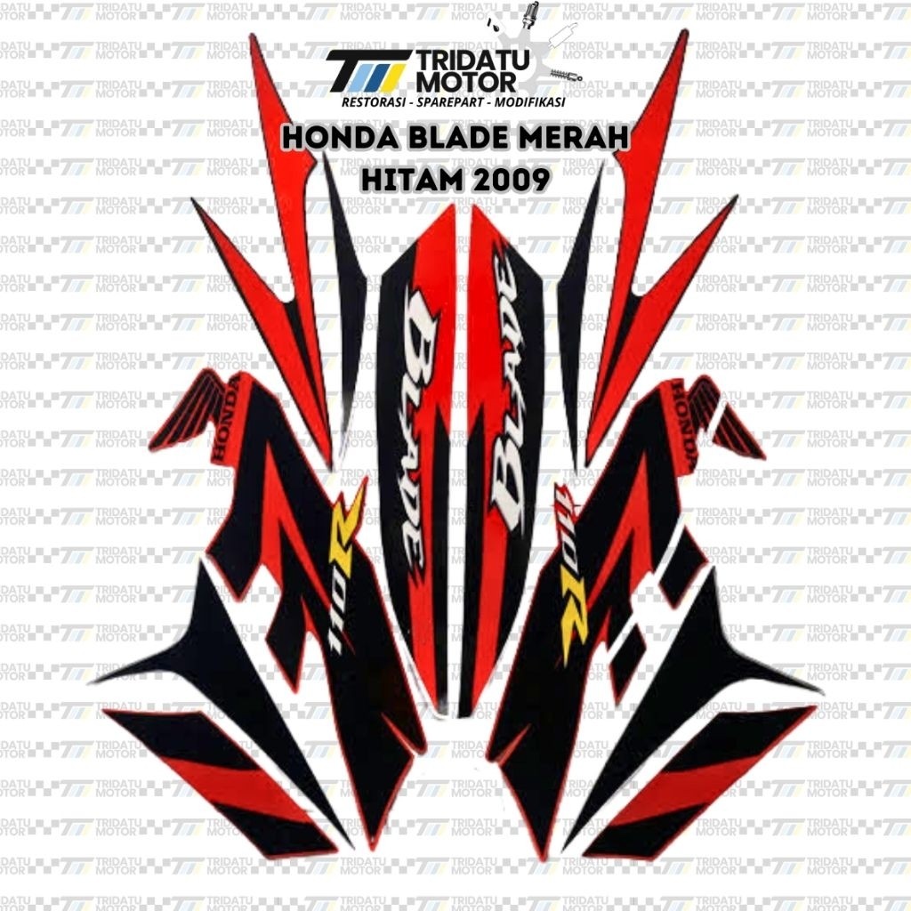 STRIPING HONDA BLADE MERAH HITAM BIRU KUNING REPSOL TAHUN 2008 2009 2010 2011 KUALITAS SAMA ORIGINAL