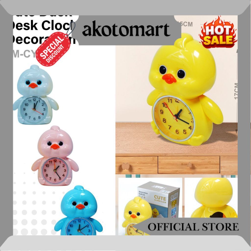 Jam meja Weker Alarm Clock Karakter Bebek Ayam Lucu TLG