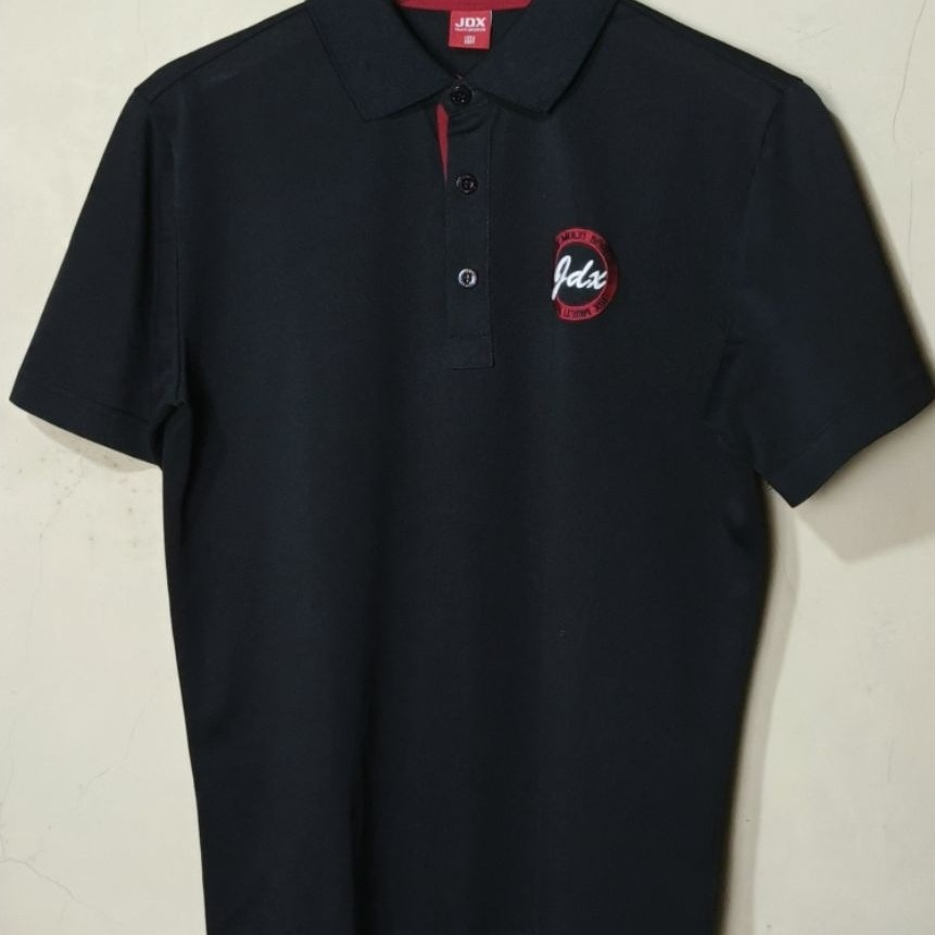 Jdx sport polo shirt kaos kerah olahraga golf hitam M