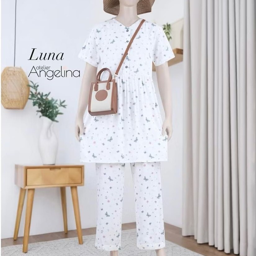 [SIAP KIRIM] LUNA PAJAMAS FARASHA PASTEL CANDY SIZE S M L XL BY ATELIER ANGELINA