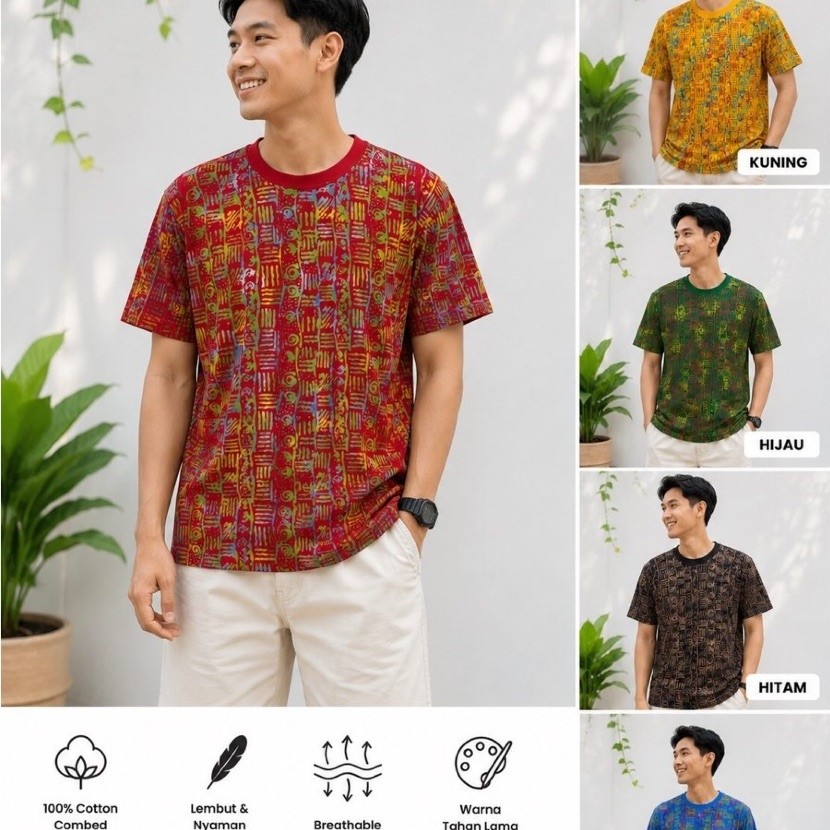 Kaos Batik Pria Wanita Cotton Premium