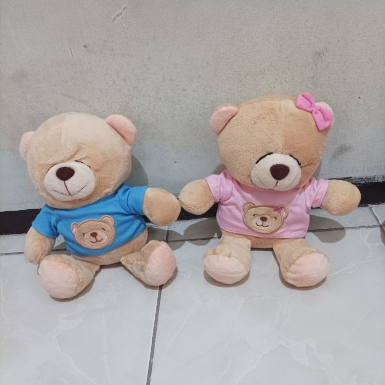 preloved boneka teddy bear couple ff