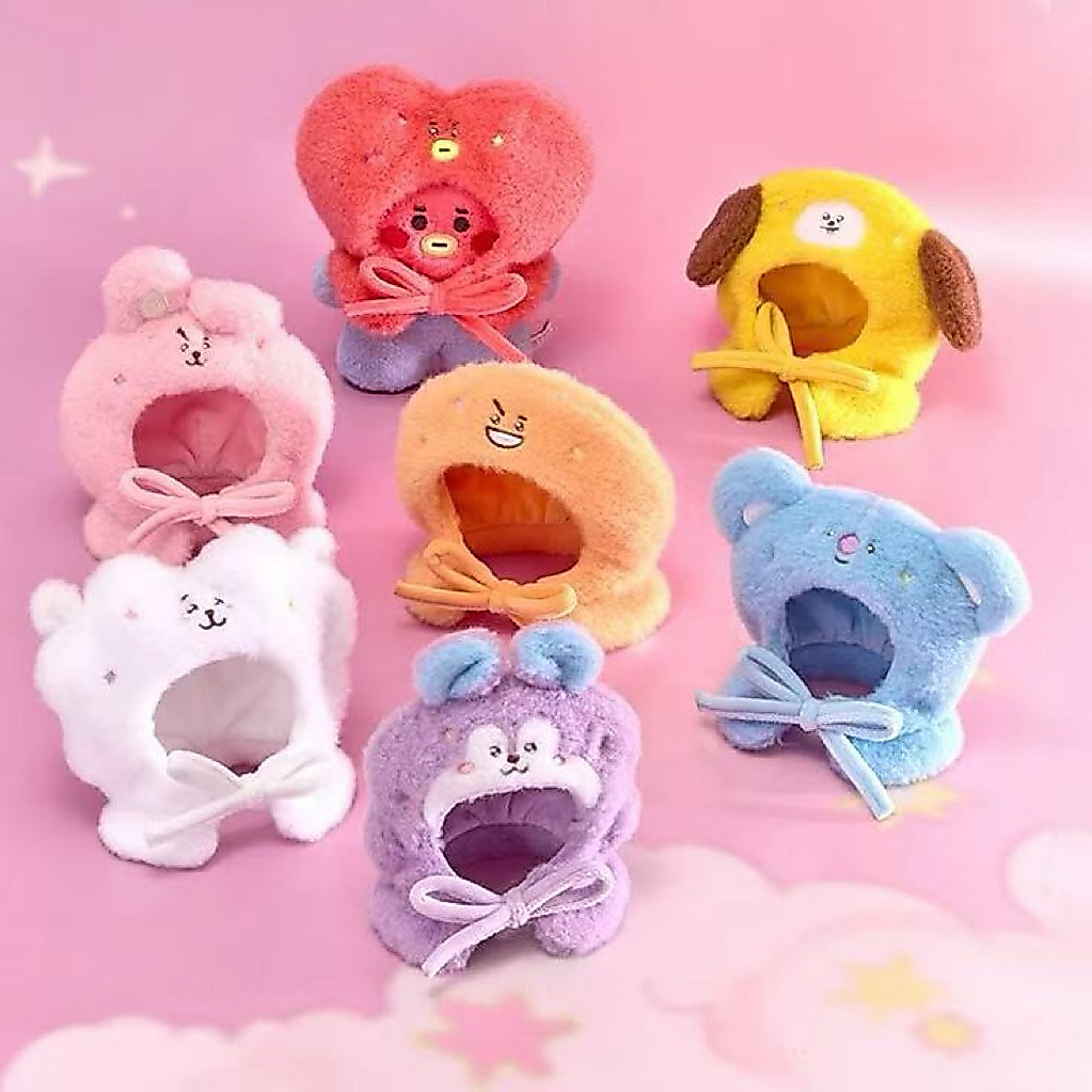 (PO) - BT21 Plush Animal Hoodie | Aksesoris Topi Boneka BT21 Lucu BTS BANGTAN
