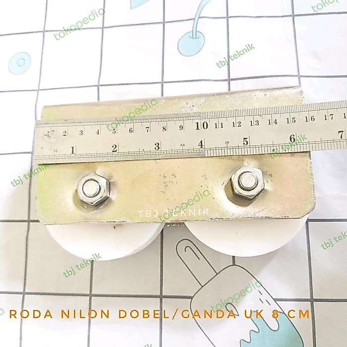 Terlaris - roda pagar nilon dobel/ganda 8 cm