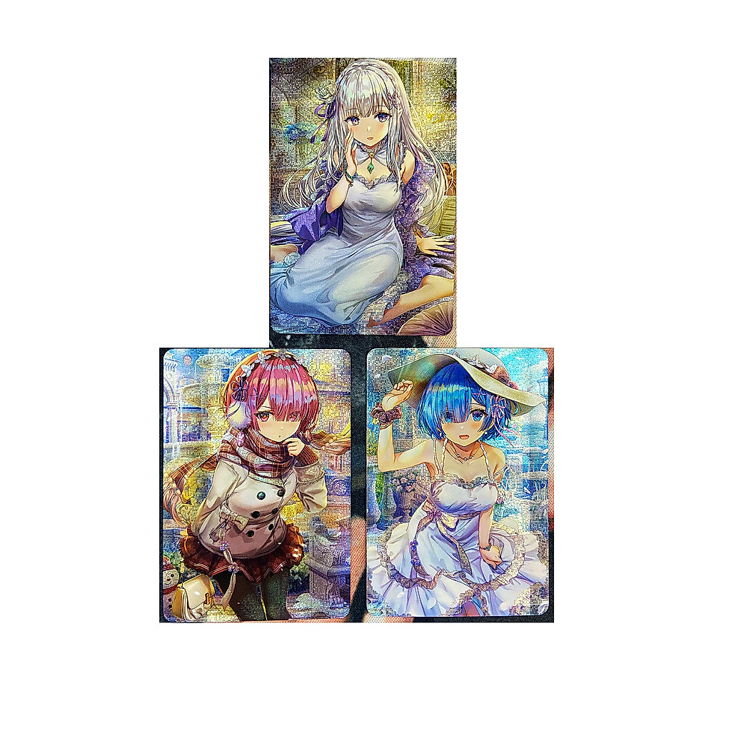 3pcs/set ACG Beauty Re Rem Emilia Refraction Boutique Set Sexy Girls Hobby Collectibles Game Anime C
