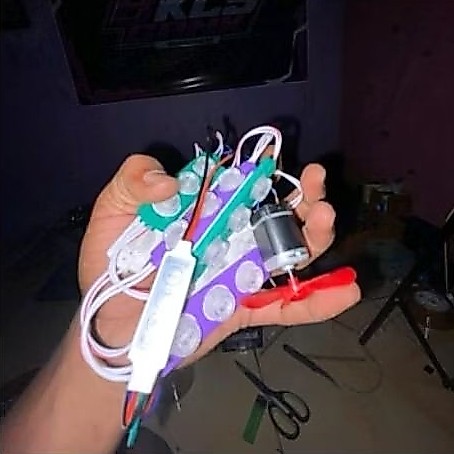 Paket lampu layangan running sett modul Rgb 4 pin + lampu led 9 biji 3 mata