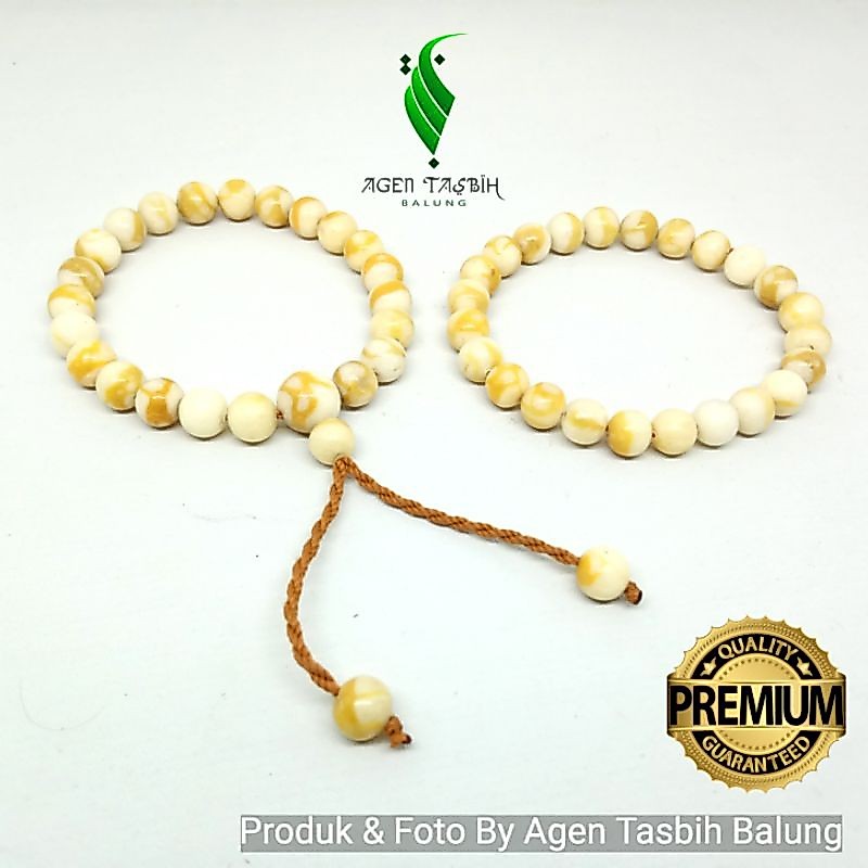 Gelang Cantik Batu Marjan Coral Putih & Orange Size 6-8mm ORIGINAL
