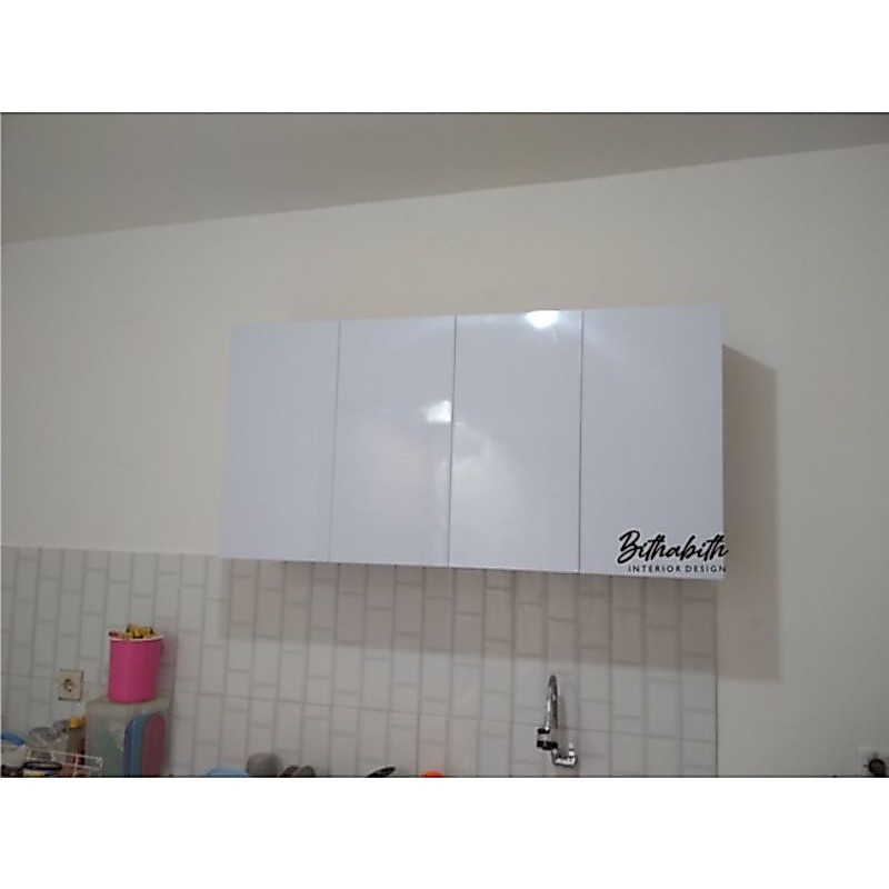Lemari gantung dapur + rak piring stainless