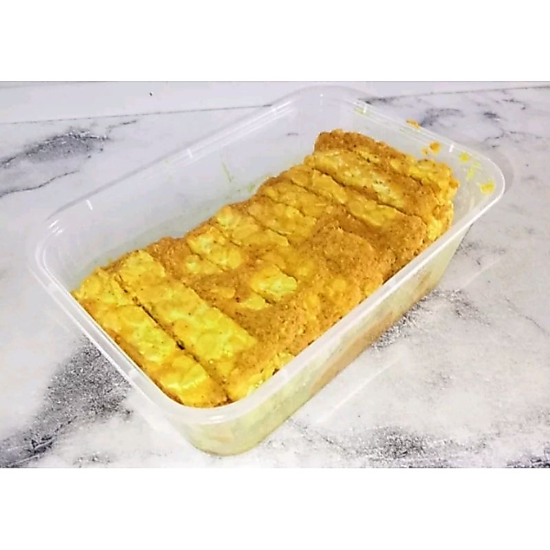 Tempe bumbu kuning siap goreng