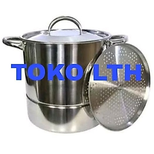 DANDANG STAINLESS 40 QT SUPRA PANCI STOCKPOT STEAMER KUKUSAN SARANG LANGSENG