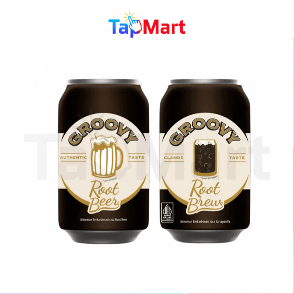 TapMart - Groovy Root Beer | Root Brew Soda Drink Root Beer 330 ml Kaleng Can Minuman Berkarbonasi