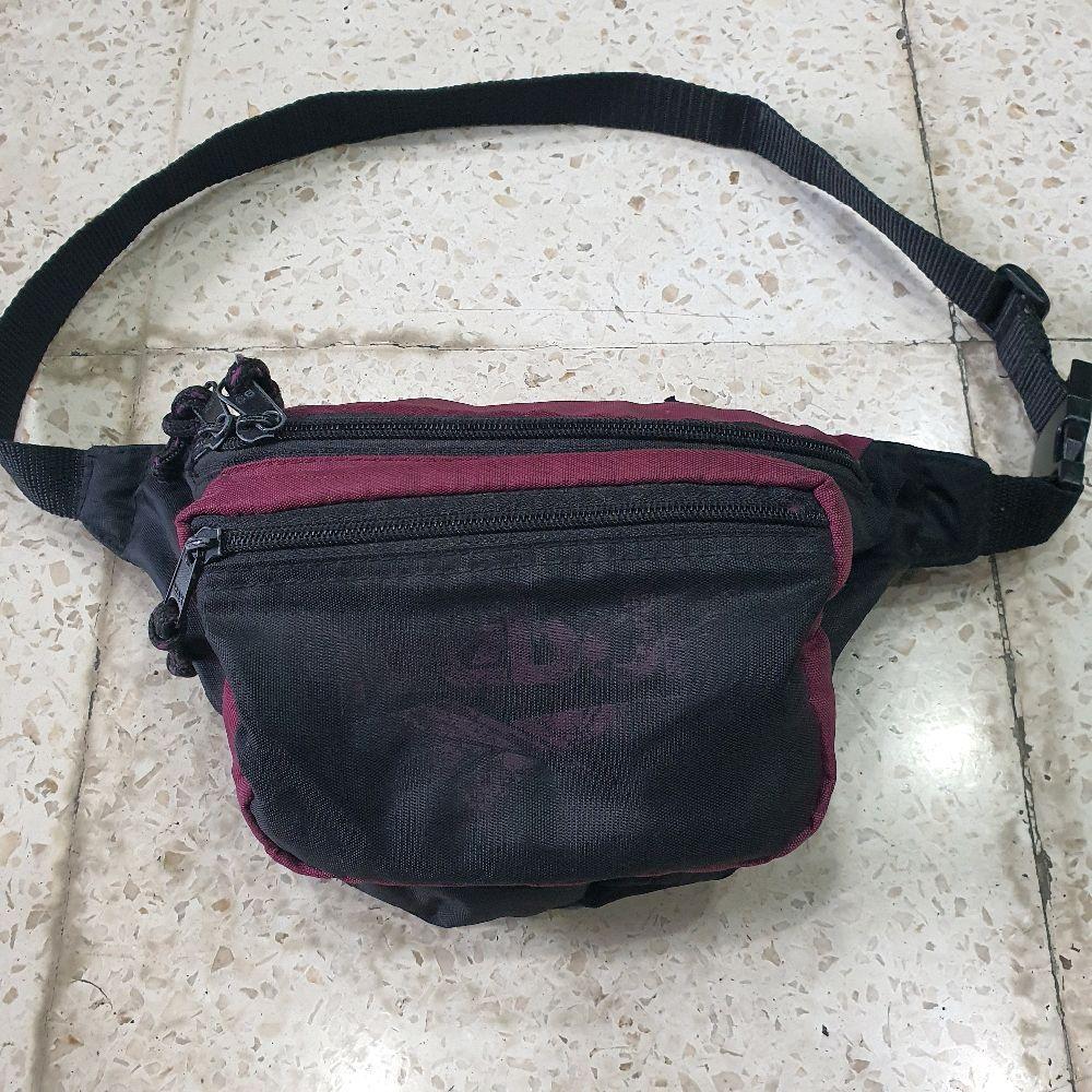 tas pinggang reebok hitam maroon lawas jadul vintage second preloved bekas seken